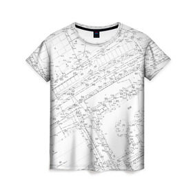 Женская футболка 3D с принтом Топография_01 в Кировске, 100% полиэфир ( синтетическое хлопкоподобное полотно) | прямой крой, круглый вырез горловины, длина до линии бедер | survey | геодезист | геодезия | топография