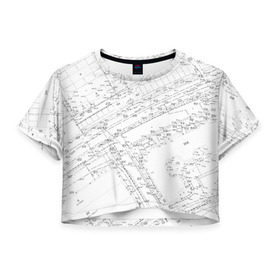 Женская футболка 3D укороченная с принтом Топография_01 в Кировске, 100% полиэстер | круглая горловина, длина футболки до линии талии, рукава с отворотами | survey | геодезист | геодезия | топография