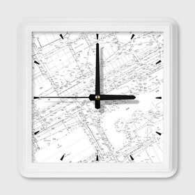 Настенные часы квадратные с принтом Топография_01 в Кировске,  |  | Тематика изображения на принте: survey | геодезист | геодезия | топография