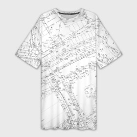 Платье-футболка 3D с принтом Топография_01 в Кировске,  |  | survey | геодезист | геодезия | топография