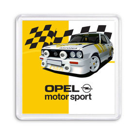 Магнит 55*55 с принтом Opel Motor Sport Ascona B в Кировске, Пластик | Размер: 65*65 мм; Размер печати: 55*55 мм | Тематика изображения на принте: 