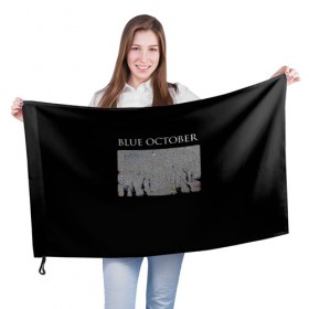 Флаг 3D с принтом Blue October в Кировске, 100% полиэстер | плотность ткани — 95 г/м2, размер — 67 х 109 см. Принт наносится с одной стороны | 