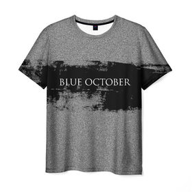 Мужская футболка 3D с принтом Blue October в Кировске, 100% полиэфир | прямой крой, круглый вырез горловины, длина до линии бедер | Тематика изображения на принте: 