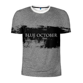 Мужская футболка 3D спортивная с принтом Blue October в Кировске, 100% полиэстер с улучшенными характеристиками | приталенный силуэт, круглая горловина, широкие плечи, сужается к линии бедра | 
