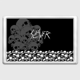 Магнит 45*70 с принтом Slayer Black в Кировске, Пластик | Размер: 78*52 мм; Размер печати: 70*45 | hard | heavy | metal | rock | skull | trash | метал | рок | слеер | слейер | слэер | слэйер | треш | трэш | череп | черепа