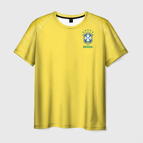 Мужская футболка 3D с принтом Бразилия 2018 в Кировске, 100% полиэфир | прямой крой, круглый вырез горловины, длина до линии бедер | brazil | бразилия