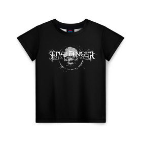 Детская футболка 3D с принтом Five Finger Death Punch 3 в Кировске, 100% гипоаллергенный полиэфир | прямой крой, круглый вырез горловины, длина до линии бедер, чуть спущенное плечо, ткань немного тянется | Тематика изображения на принте: 5fdp | ffdp | five finger death punch