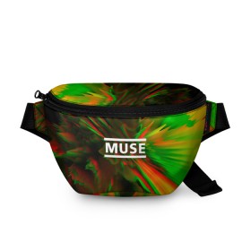 Поясная сумка 3D с принтом Muse music в Кировске, 100% полиэстер | плотная ткань, ремень с регулируемой длиной, внутри несколько карманов для мелочей, основное отделение и карман с обратной стороны сумки застегиваются на молнию | logo | muse | music | pop | rock | usa | альтернатива | америка | металл | музыка | музыкальный | поп | рок