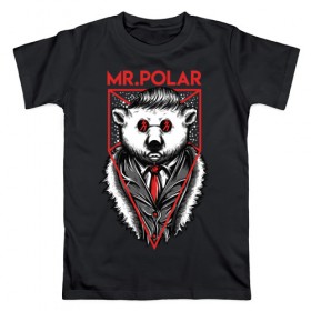 Мужская футболка хлопок с принтом Медведь в Кировске, 100% хлопок | прямой крой, круглый вырез горловины, длина до линии бедер, слегка спущенное плечо. | криминал | мафия | мистер | полярный