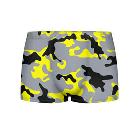 Мужские трусы 3D с принтом Yellow camouflage в Кировске, 50% хлопок, 50% полиэстер | классическая посадка, на поясе мягкая тканевая резинка | Тематика изображения на принте: camouflage | камуфляж | комуфляж
