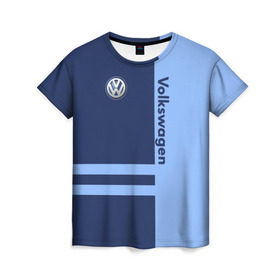 Женская футболка 3D с принтом Volkswagen в Кировске, 100% полиэфир ( синтетическое хлопкоподобное полотно) | прямой крой, круглый вырез горловины, длина до линии бедер | volkswagen | авто | автомобиль | вольксваген | лого | машина | фолькс ваген | фольксваген | эмблема