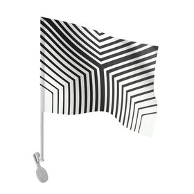 Флаг для автомобиля с принтом Кибер Зебра в Кировске, 100% полиэстер | Размер: 30*21 см | black and white stripes | geometry | vest | zebra | геометрия | зебра | тельняшка | черно белая полоска