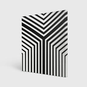 Холст квадратный с принтом Кибер Зебра в Кировске, 100% ПВХ |  | black and white stripes | geometry | vest | zebra | геометрия | зебра | тельняшка | черно белая полоска