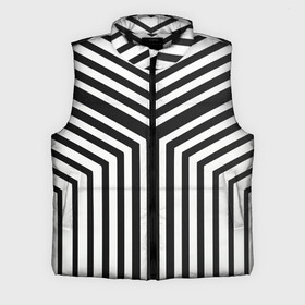 Мужской жилет утепленный 3D с принтом Кибер Зебра в Кировске,  |  | black and white stripes | geometry | vest | zebra | геометрия | зебра | тельняшка | черно белая полоска