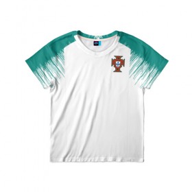 Детская футболка 3D с принтом Portugal 2018 WC Anthem away в Кировске, 100% гипоаллергенный полиэфир | прямой крой, круглый вырез горловины, длина до линии бедер, чуть спущенное плечо, ткань немного тянется | 