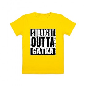 Детская футболка хлопок с принтом Straight outta Gatka в Кировске, 100% хлопок | круглый вырез горловины, полуприлегающий силуэт, длина до линии бедер | 