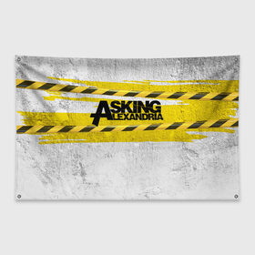 Флаг-баннер с принтом Asking Alexandria в Кировске, 100% полиэстер | размер 67 х 109 см, плотность ткани — 95 г/м2; по краям флага есть четыре люверса для крепления | 