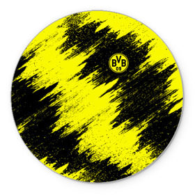 Коврик круглый с принтом FC Borussia Dortmund в Кировске, резина и полиэстер | круглая форма, изображение наносится на всю лицевую часть | боруссия | дортмунд
