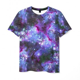 Мужская футболка 3D с принтом Сияние звёзд в Кировске, 100% полиэфир | прямой крой, круглый вырез горловины, длина до линии бедер | abstraction | cosmos | nebula | space | star | universe | абстракция | вселенная | звезды | космос | мир | планеты
