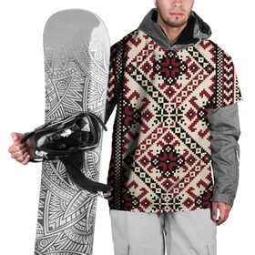 Накидка на куртку 3D с принтом Славянский орнамент белый в Кировске, 100% полиэстер |  | Тематика изображения на принте: русь | старинный | традиция | узор