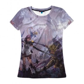 Женская футболка 3D с принтом Final Fantasy в Кировске, 100% полиэфир ( синтетическое хлопкоподобное полотно) | прямой крой, круглый вырез горловины, длина до линии бедер | final fantasy | последняя фантазия