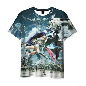 Мужская футболка 3D с принтом Final Fantasy XIII в Кировске, 100% полиэфир | прямой крой, круглый вырез горловины, длина до линии бедер | 