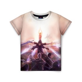 Детская футболка 3D с принтом Final Fantasy XV в Кировске, 100% гипоаллергенный полиэфир | прямой крой, круглый вырез горловины, длина до линии бедер, чуть спущенное плечо, ткань немного тянется | 
