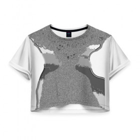 Женская футболка 3D укороченная с принтом Royal Blood в Кировске, 100% полиэстер | круглая горловина, длина футболки до линии талии, рукава с отворотами | 