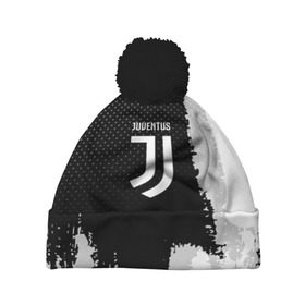 Шапка 3D c помпоном с принтом JUVENTUS в Кировске, 100% полиэстер | универсальный размер, печать по всей поверхности изделия | football | soccer | ювентус