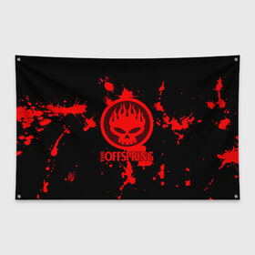 Флаг-баннер с принтом The Offspring в Кировске, 100% полиэстер | размер 67 х 109 см, плотность ткани — 95 г/м2; по краям флага есть четыре люверса для крепления | the offspring | офспринг | оффспринг | рок