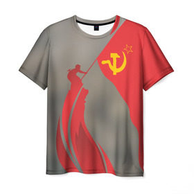 Мужская футболка 3D с принтом День победы Рейхстаг в Кировске, 100% полиэфир | прямой крой, круглый вырез горловины, длина до линии бедер | 9мая | великая | война | героя | день | звезда | знамя | отечественная | победы | рейхстаг