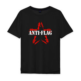 Мужская футболка хлопок Oversize с принтом Anti-Flag в Кировске, 100% хлопок | свободный крой, круглый ворот, “спинка” длиннее передней части | american | attraction | dead | hardcore | not | punk | punks | rock | альтернатива | анти | группа | панк | рок | стрит | флаг