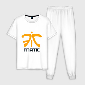 Мужская пижама хлопок с принтом Fnatic в Кировске, 100% хлопок | брюки и футболка прямого кроя, без карманов, на брюках мягкая резинка на поясе и по низу штанин
 | fnatic