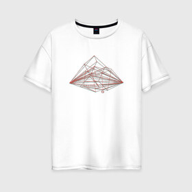 Женская футболка хлопок Oversize с принтом Линии в Кировске, 100% хлопок | свободный крой, круглый ворот, спущенный рукав, длина до линии бедер
 | авторская | геометрия | дизайн | иллюстрация | линии | принт