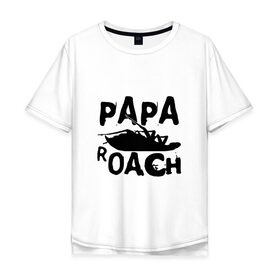 Мужская футболка хлопок Oversize с принтом Papa Roach в Кировске, 100% хлопок | свободный крой, круглый ворот, “спинка” длиннее передней части | papa roach | roach | папа роач | папароач | папароч | роач | роч