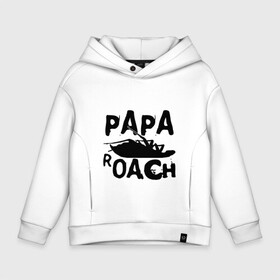 Детское худи Oversize хлопок с принтом Papa Roach в Кировске, френч-терри — 70% хлопок, 30% полиэстер. Мягкий теплый начес внутри —100% хлопок | боковые карманы, эластичные манжеты и нижняя кромка, капюшон на магнитной кнопке | papa roach | roach | папа роач | папароач | папароч | роач | роч