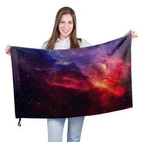 Флаг 3D с принтом Звездная ночь в Кировске, 100% полиэстер | плотность ткани — 95 г/м2, размер — 67 х 109 см. Принт наносится с одной стороны | abstraction | cosmos | nebula | space | star | universe | абстракция | вселенная | звезды | космос | мир | планеты