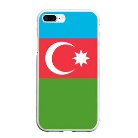 Чехол для iPhone 7Plus/8 Plus матовый с принтом Азербайджан в Кировске, Силикон | Область печати: задняя сторона чехла, без боковых панелей | azerbaijan | azrbaycan | звезда | ислам | полумесяц | флаг