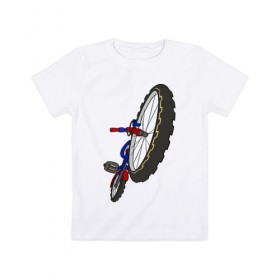 Детская футболка хлопок с принтом Велосипед в Кировске, 100% хлопок | круглый вырез горловины, полуприлегающий силуэт, длина до линии бедер | 