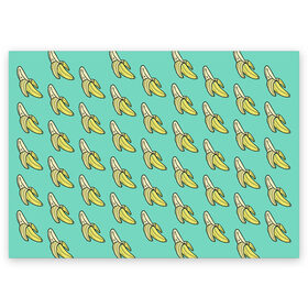 Поздравительная открытка с принтом Бааны в Кировске, 100% бумага | плотность бумаги 280 г/м2, матовая, на обратной стороне линовка и место для марки
 | Тематика изображения на принте: banana | food | vegan | vegetarian | банан | веган | вегетарианство | еда