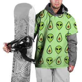 Накидка на куртку 3D с принтом Green в Кировске, 100% полиэстер |  | alien | food | vegetarian | авокадо | вегетарианство | еда | пришелец