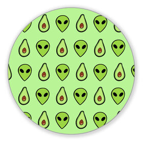 Коврик круглый с принтом Green в Кировске, резина и полиэстер | круглая форма, изображение наносится на всю лицевую часть | alien | food | vegetarian | авокадо | вегетарианство | еда | пришелец
