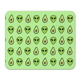 Коврик для мышки прямоугольный с принтом Green в Кировске, натуральный каучук | размер 230 х 185 мм; запечатка лицевой стороны | alien | food | vegetarian | авокадо | вегетарианство | еда | пришелец