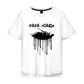 Мужская футболка хлопок Oversize с принтом Papa Roach в Кировске, 100% хлопок | свободный крой, круглый ворот, “спинка” длиннее передней части | papa roach | roach | папа роач | папароач | папароч | роач | роч