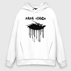 Мужское худи Oversize хлопок с принтом Papa Roach в Кировске, френч-терри — 70% хлопок, 30% полиэстер. Мягкий теплый начес внутри —100% хлопок | боковые карманы, эластичные манжеты и нижняя кромка, капюшон на магнитной кнопке | papa roach | roach | папа роач | папароач | папароч | роач | роч