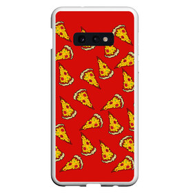 Чехол для Samsung S10E с принтом Pizza red в Кировске, Силикон | Область печати: задняя сторона чехла, без боковых панелей | fast food | pizza | еда | пицца | фастфуд