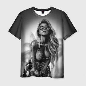Мужская футболка 3D с принтом Trap girl в Кировске, 100% полиэфир | прямой крой, круглый вырез горловины, длина до линии бедер | девушка | мода | пляж | стиль