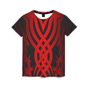 Женская футболка 3D с принтом Ornament II в Кировске, 100% полиэфир ( синтетическое хлопкоподобное полотно) | прямой крой, круглый вырез горловины, длина до линии бедер | орнамент | рисунок | тату | татуировка | узор
