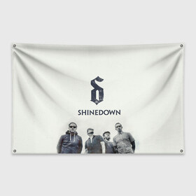 Флаг-баннер с принтом Shinedown band в Кировске, 100% полиэстер | размер 67 х 109 см, плотность ткани — 95 г/м2; по краям флага есть четыре люверса для крепления | 