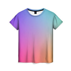 Женская футболка 3D с принтом Абстракция Градиент Текстура в Кировске, 100% полиэфир ( синтетическое хлопкоподобное полотно) | прямой крой, круглый вырез горловины, длина до линии бедер | gradient | разноцветный | яркий